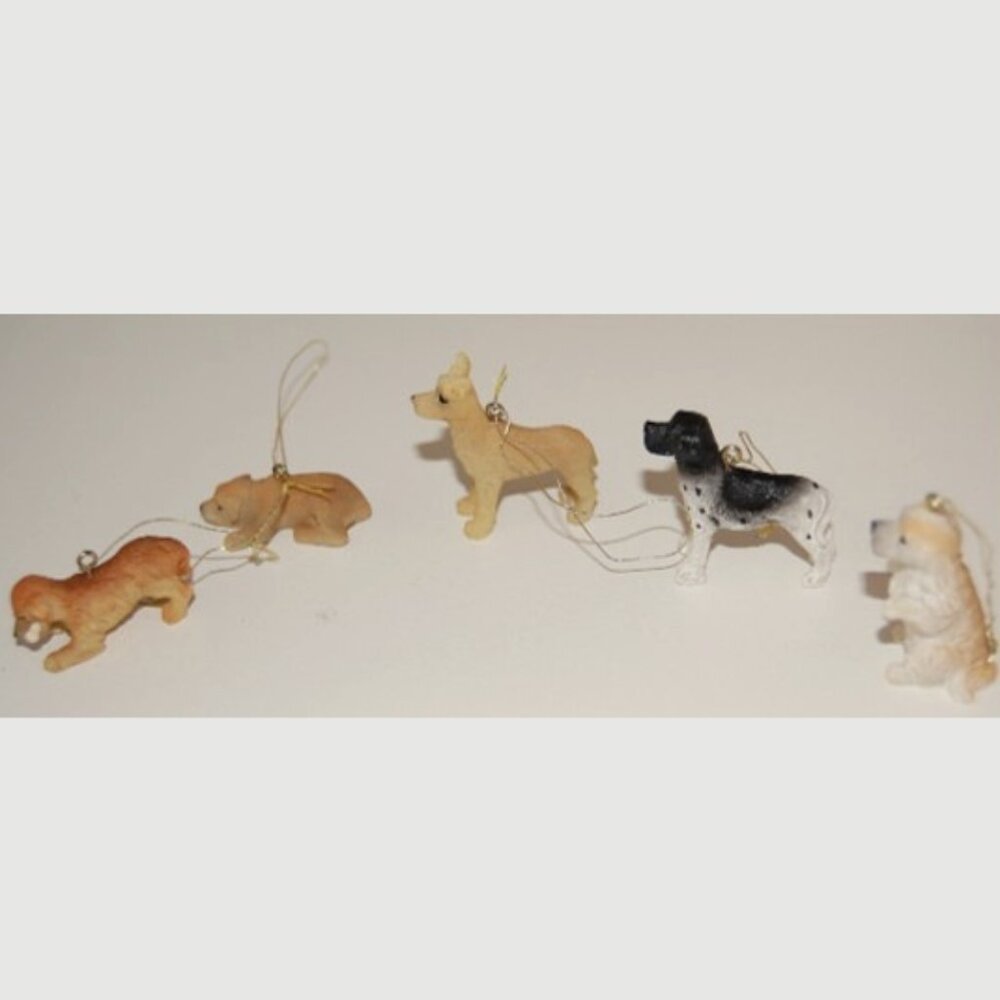 Set of 5 Puppy Figurine Charms